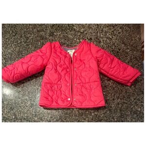 Aspen Kids Pink Heart Quilted Puffer Jacket Snap Front Girls Size 2T